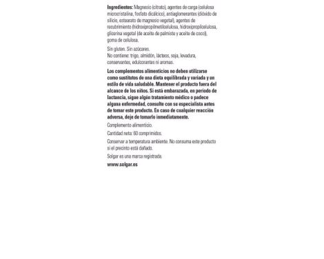 Comprar Solgar Citrato Magnesio 120 Comprimidos