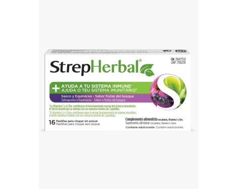 Strepherbal Saúco y Equinácea sabor Frutos del Bosque Pastillas para Chupar 16 uds
