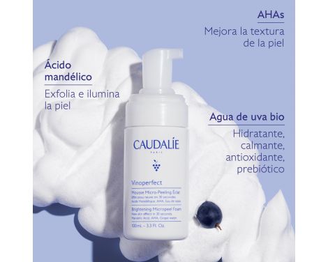 Para qué sirve Caudalie Vinoperfect Espuma Micropeeling Luminosidad 100ml