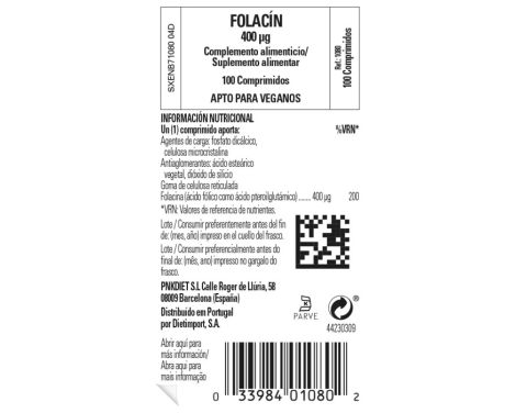 Solgar Folacín 400μg 250 Comprimidos sin receta