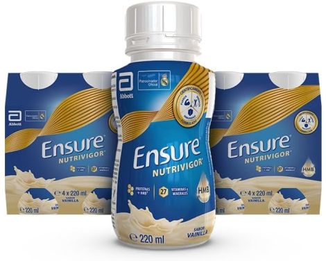Ensure Nutrivigor Líquido Sabor Vainilla 4 Botellas 220ml