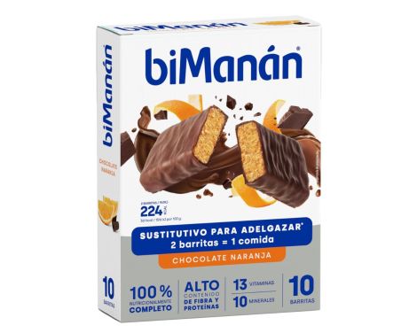 Bimanán Sabor Chocolate Naranja 10 Barritas