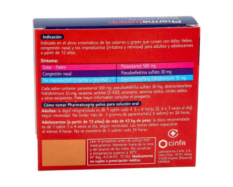 Comprar Pharmagrip Tos y Congestión 10 Sobres Polvo Para Solución Oral