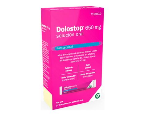 Dolostop 650 Mg 10 Sobres Solución Oral 10 Ml