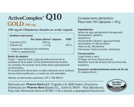 Comprar Activecomplex Q10 Gold 60 cápsulas