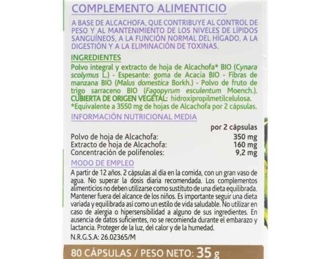 Comprar Arkopharma Arkocápsulas Alcachofa BIO 80 cápsulas