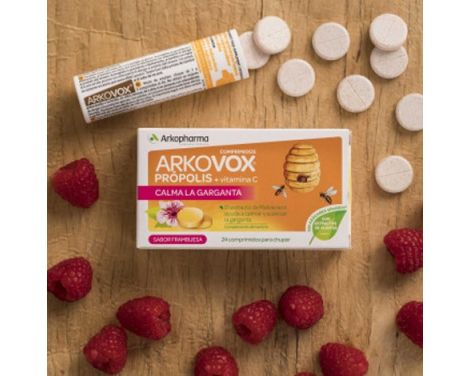 Arkovox Própolis y Vitamina C Sabor Frambuesa 24 comprimidos masticables sin receta