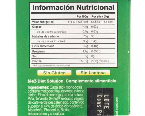 Comprar Bie3 Diet Solution 24 sticks 4g