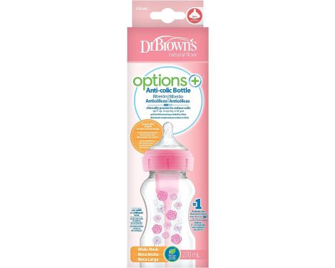 Dr-Browns-Bibern-Natural-Flow-Options-Tetina-Silicona-B-Rosa-Flores-270ml-0