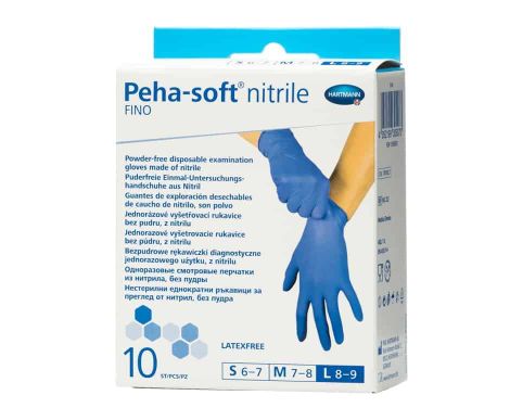 Hartmann Guantes De Nitrilo Desechables Peha-soft Nitrile Fino 10 uds T-G Guantes