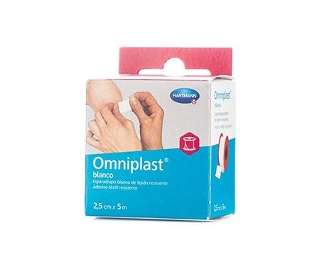 Hartmann Omniplast Esparadrapo Hipoalergénico Tejido Resistente Color Blanco 5m x 2,5cm