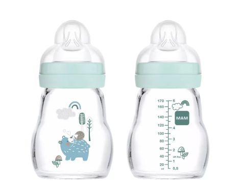 MAM-Baby-Biberón-de-Cristal-Feel-Good-Forest-0-meses-Azul-170ml-0