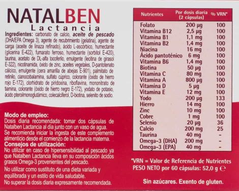 Comprar Natalben Lactancia 60 Cápsulas