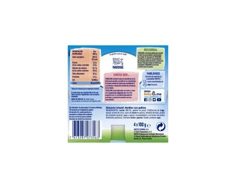 Nestlé Yogolino Natillas de Galleta 4 Tarrinas 100g sin receta