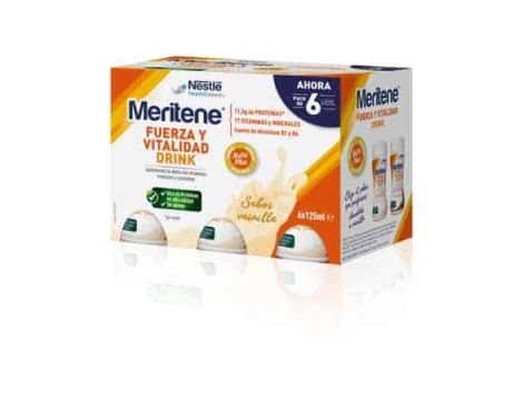 Nestlé Meritene Fuerza y Vitalidad Drink Vainilla 6 uds 125ml sin receta