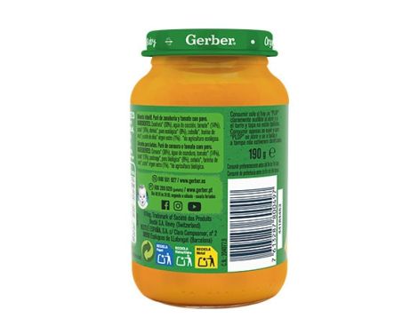 Nestlé Nutrition Gerber Organic Zanahoria, Tomate y Pavo 190g sin receta