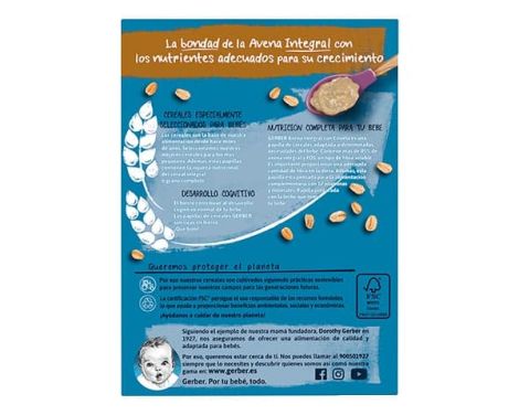 Para qué sirve Nestlé Nutrition Papillas De Cereales Para Bebés Gerber Avena Integral Con Ciruela 250g