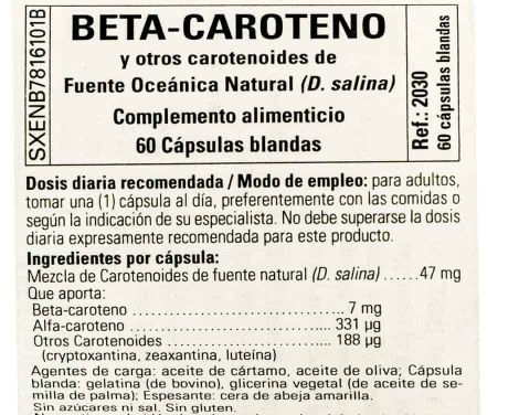 Comprar Solgar Betacaroteno Oceanico 100%Natural 60 cápsulas