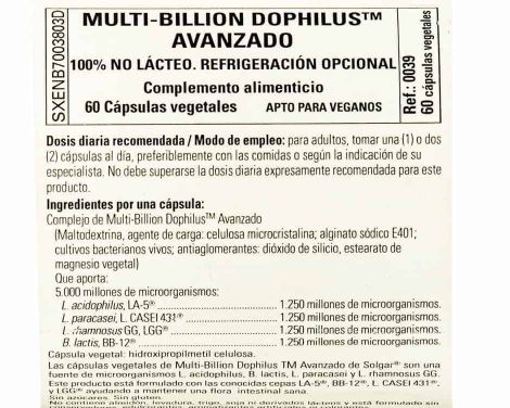 Comprar Solgar Multi-Billion Dophi. 60 Cap