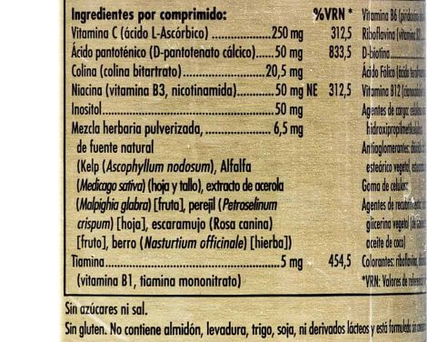 Comprar Solgar Vitamin B-Complex Con Vitamina C 100 Comprimidos