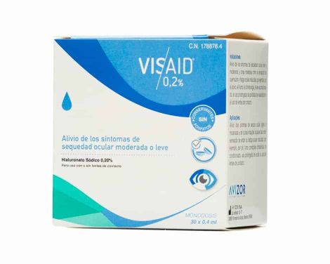 Visaid 0.2% Gotas Oculares Esteril 0.4ml 30 Monodosis Lágrimas artificiales