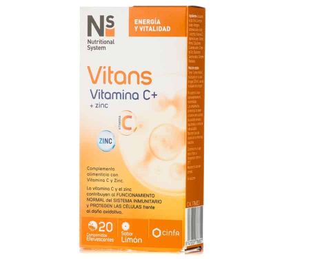 Comprar Ns Vitans Vitamina C+Zinc 20 Comprimidos Efervescentes