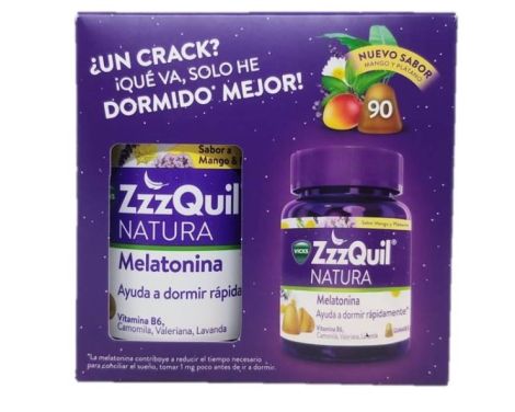 ZzzQuil Natura Gummies Para Dormir Sabor Mango y Plátano pack 90 gominolas