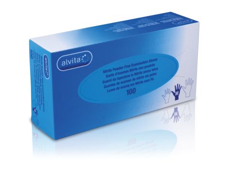 Comprar Alvita Guantes de Nitrilo sin Polvo talla M 100 uds