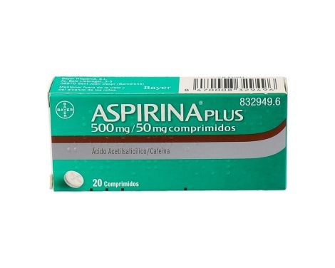 Aspirina Plus 500 Mg/50 Mg 20 Comprimidos