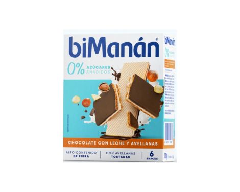 Bimanán Bekomplett Barquillos Sabor Chocolate con Leche y Avellanas 6 Unidades
