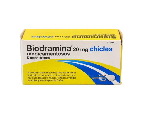 Biodramina 20 Mg 12 Chicles Medicamentosos