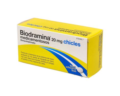 Comprar Biodramina 20 Mg 12 Chicles Medicamentosos