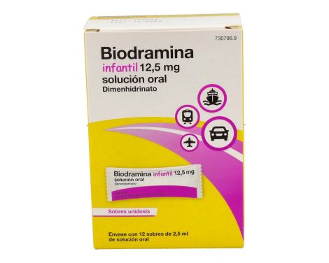 Biodramina Infantil 12,5 mg solución oral 12 Sobres