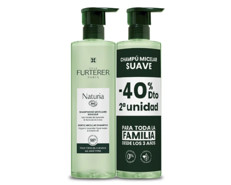 René Furterer Naturia Champú Micelar Suave Bio 2x400ml