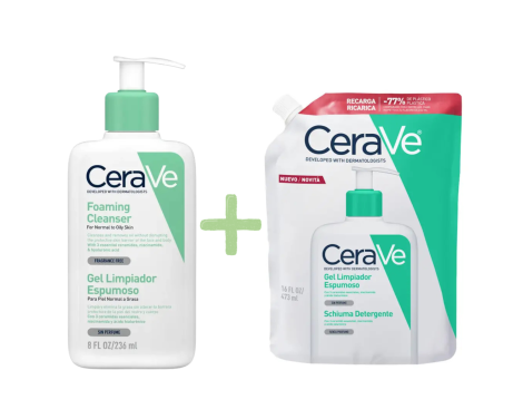 Cerave Pack Gel Espumoso 473 ml + Recarga Limpiador Espumoso 473 ml