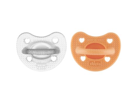 Chicco Chupete Silicona Physio Luxe 6-12m Naranja y Transparente 2 uds
