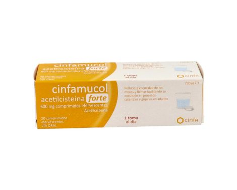 Cinfamucol Acetilcisteina Forte 600mg 20 Comprimidos Efervescentes
