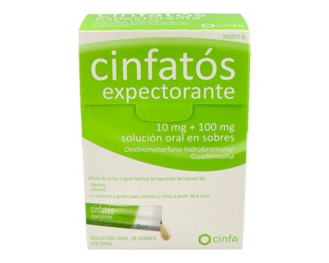 Cinfatos Expectorante 10mg/100mg 18 Sobres Solución Oral