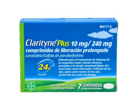 Clarityne Plus 10mg/240mg 7 Comprimidos Liberación Prolongada