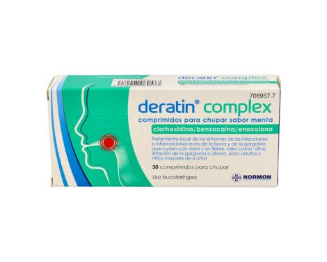 Deratin Complex Sabor Menta 30 Comprimidos Para Chupar 
