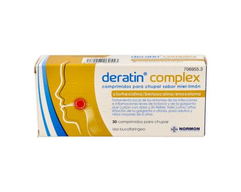 Deratin Complex Sabor Miel-Limón 30 Comprimidos Para Chupar