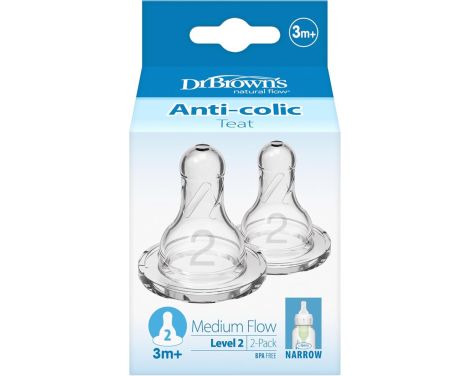 Comprar Dr Browns Natural Flow Tetina Boca Estrecha Nivel 2 3m+ 2 uds