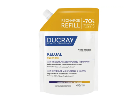 Ducray Kelual Squanorm Champú Tratante Hidratante Caspa Seca 400 ml Refill