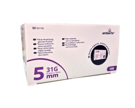 Embecta Aguja Plumas Esteril 100 Ud 31g ( 5 mm x0.25 mm)