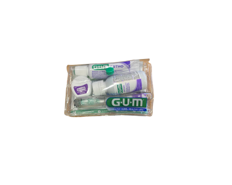 Gum Kit Viaje Dental Ortodoncia Fija Cepillo + Pasta + Cera