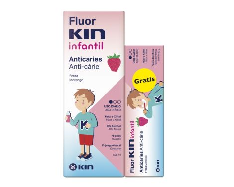 Fluor Kin Infantil Colutorio 500ml + Pasta Dentífrica Regalo
