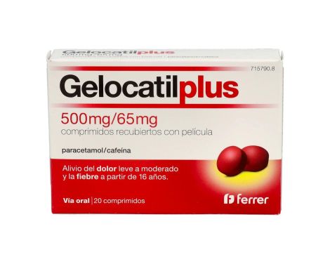 Gelocatil Plus 500mg/65mg 20 Comprimidos Recubiertos