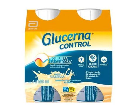 Glucerna Control 4 Botellas 220ml Sabor Vainilla