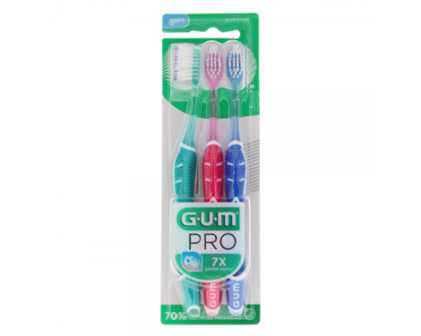Gum Pro Pack 3 Cepillos Suaves