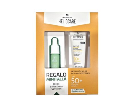 Heliocare Acnimat 50+ 50ml + Biretix Sérum Doble Corrección Minitalla